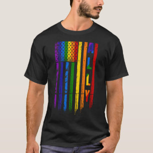 Bondgenoot Lgbt Lgbtq Regenboog Pride Amerikaanse T-shirt