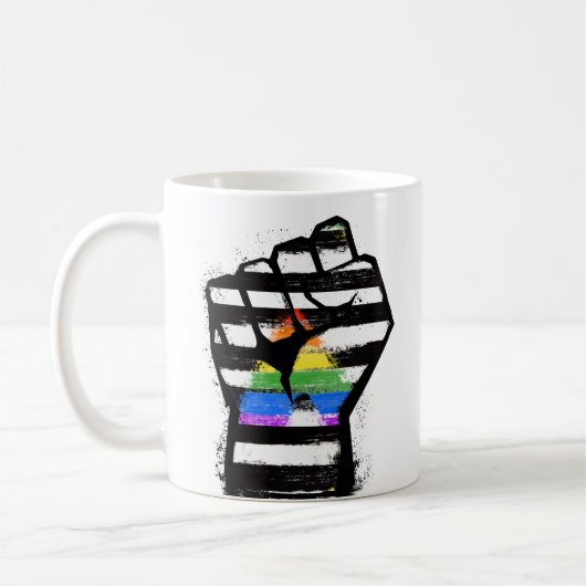 Bondgenoot Pride Vuist T-Shirt Koffiemok (Links)