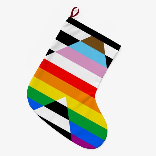 Bondgenoot Progress Pride Vlag Grote Kerstsok (Voorkant (Hangend))