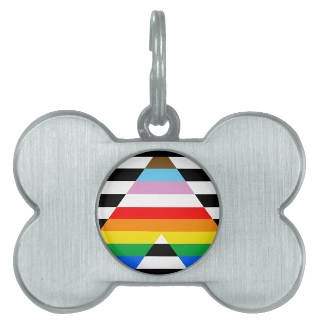 Bondgenoot Progress Pride Vlag Huisdieren Naamplaatje (voorkant)