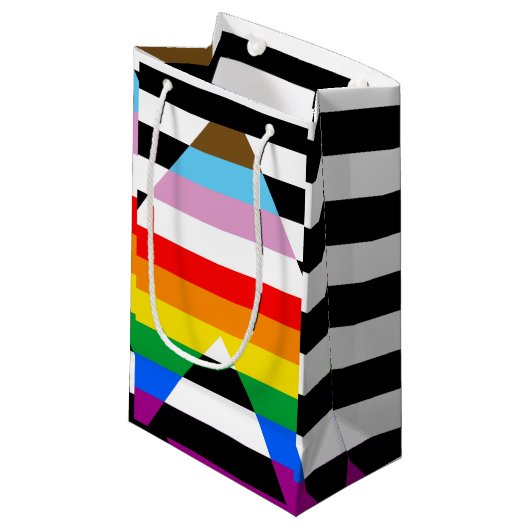 Bondgenoot Progress Pride Vlag Klein Cadeauzakje (Voorkant Gekanteld)