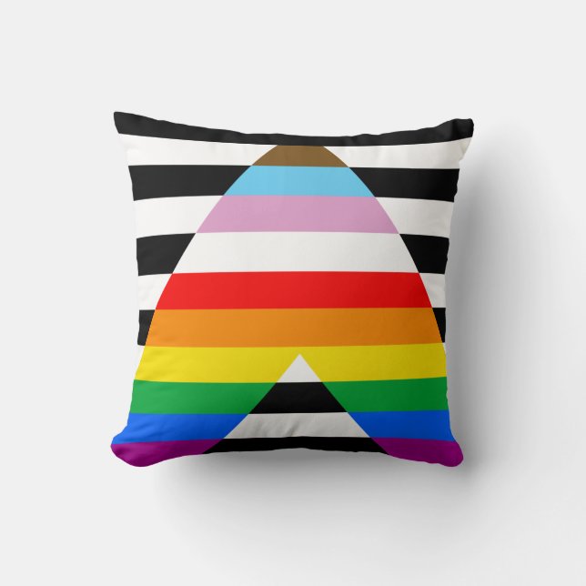 Bondgenoot Progress Pride-vlag Kussen (Voorkant)