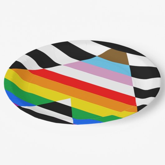 Bondgenoot Progress Pride Vlag Papieren Bordje (Gekanteld)