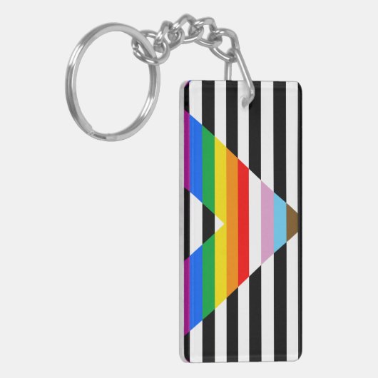 Bondgenoot Progress Pride Vlag Sleutelhanger (Voorkant Links)