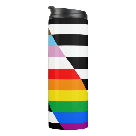 Bondgenoot Progress Pride Vlag Thermosbeker (Geroteerd rechts)