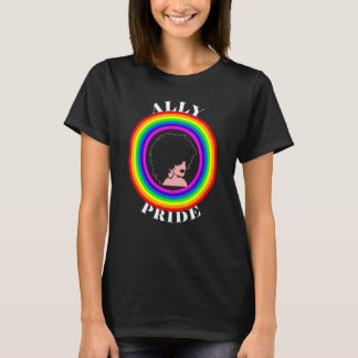 Bondgenoot trots LGBTQ gelijkheid regenboog lesbie T-shirt