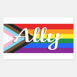 bondgenoot | Voortgang Pride Vlag Rechthoekige Sticker