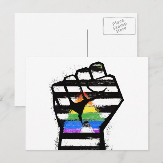 Bondgenootschap Pride Vuist Briefkaart (Voorkant / Achterkant)
