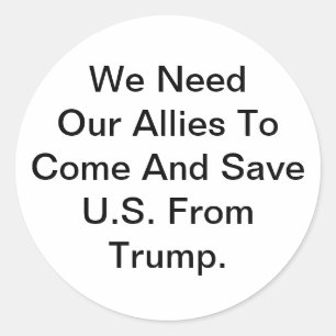 Bondgenoten redden de VS van Trump Hankamer Artjun Ronde Sticker