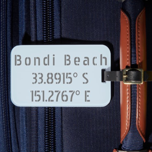 Bondi Beach Australia Latitude Longitude Bagagelabel (Voorkant Insitu 4)