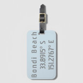 Bondi Beach Australia Latitude Longitude Bagagelabel (Voorkant (verticaal))