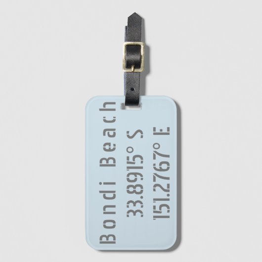 Bondi Beach Australia Latitude Longitude Bagagelabel (Voorkant (verticaal))