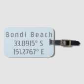 Bondi Beach Australia Latitude Longitude Bagagelabel (Voorkant (horizontaal))