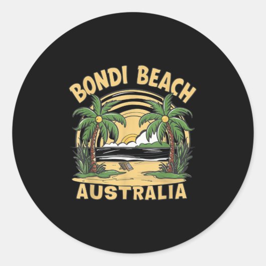 Bondi Beach Australia Ronde Sticker (Voorkant)