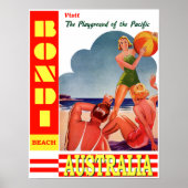 Bondi Beach Australia Travel Poster (Voorkant)
