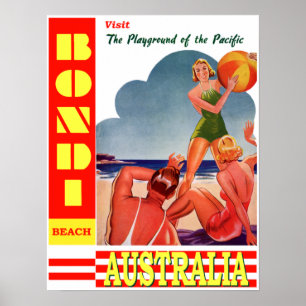  Bondi Beach Australia Travel Poster