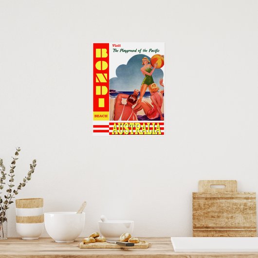 Bondi Beach Australia Travel Poster (Keuken)