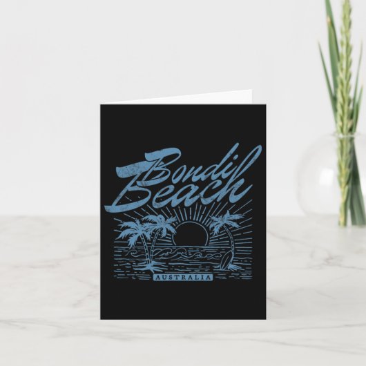 Bondi Beach Australië Distressed Surf Beach Kaart (Voorkant)