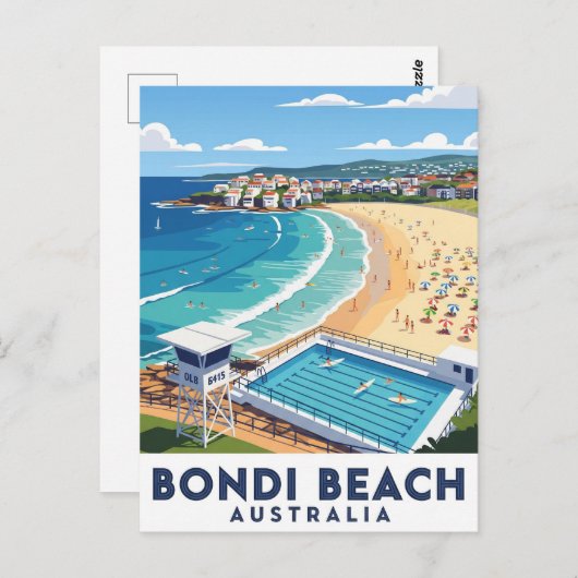 Bondi Beach Australië Reizen Briefkaart (Voorkant / Achterkant)