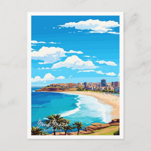Bondi Beach Australië Reizen  Illustratie Briefkaart (Voorkant)