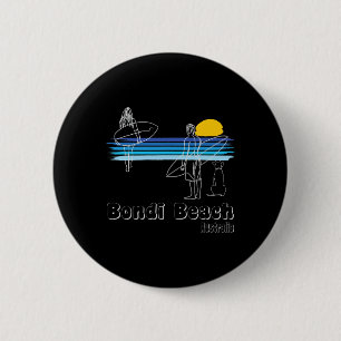 Bondi Beach Australië, Surfstrand Surf Guy Met Ronde Button 5,7 Cm