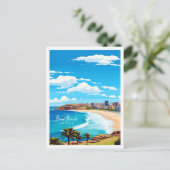 Bondi Beach Australië vintage reisillustratie Briefkaart (Staand voorkant)