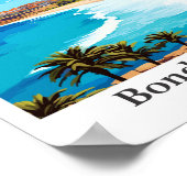 Bondi Beach Australië Vintage Travel Illustratie Poster (Hoek)