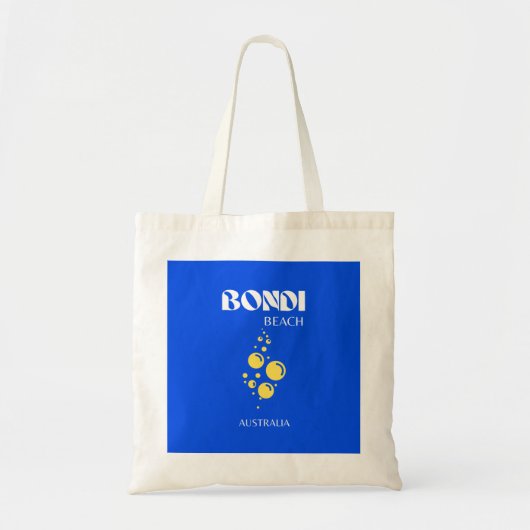 Bondi Beach, Bondi Beach Travel Art, Blue Tote Bag (Voorkant)