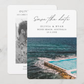 Bondi Beach Bruiloft Sydney Save the Date Kaart (Voorkant / Achterkant)