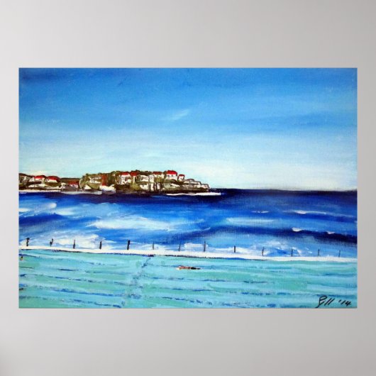 Bondi Beach Icebergs...mijn vav kleur is blauw Poster (Voorkant)