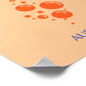 Bondi Beach, Preppy Art, Oranje, blauw Poster (Hoek)