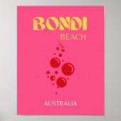 Bondi Beach, roze Poster (Voorkant)