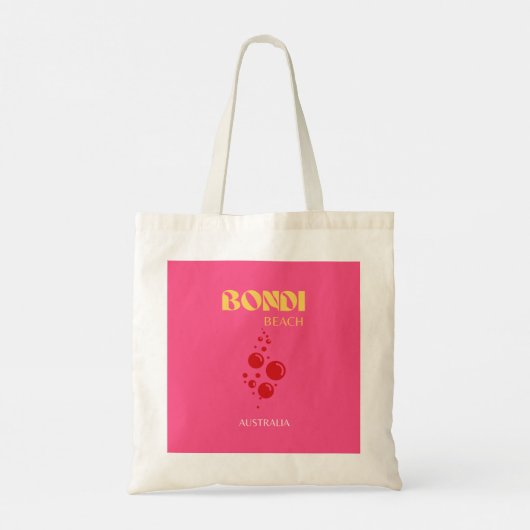 Bondi Beach, roze Tote Bag (Achterkant)
