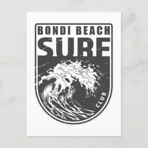 Bondi Beach Surf Club Australia Emblem Briefkaart