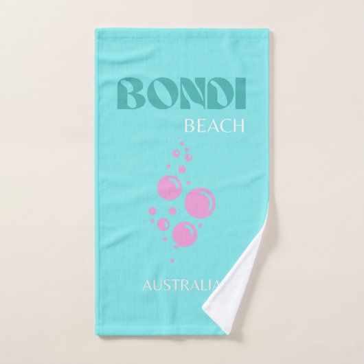 Bondi Beach, Travel Art, Blue Aqua Bad Handdoek (Handdoek)