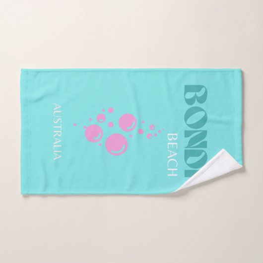 Bondi Beach, Travel Art, Blue Aqua Bad Handdoek (Handdoek)