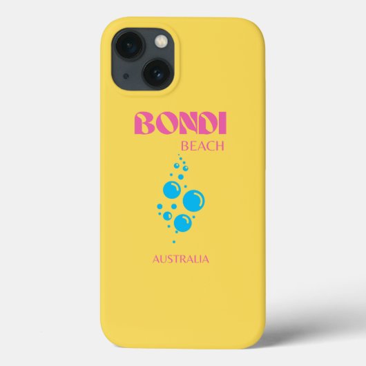 Bondi Beach, Travel Art, Preppy, Geel, Roze Case-Mate iPhone Case (Achterkant)
