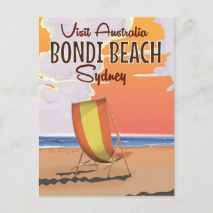 Bondi Beach vintage Travel Poster Briefkaart
