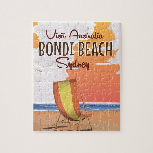 Bondi Beach vintage Travel Poster Legpuzzel (Verticaal)