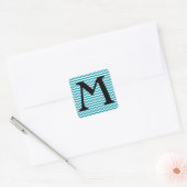 Bondi Blue Wave Chevron Vierkante Sticker (Envelop)