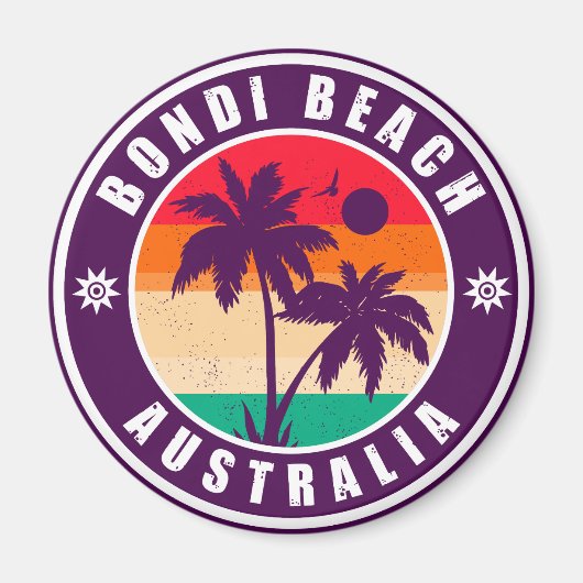 Bondi strand Australië palmbomen  60 jaar Magneet (Voorkant)
