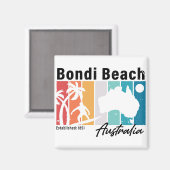 Bondi strand Australië  Retro Souvenirs 80s Magneet (Voorkant / Achterkant)