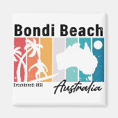 Bondi strand Australië  Retro Souvenirs 80s Magneet (Voorkant)