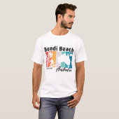 Bondi strand Australië  Retro Souvenirs 80s T-shirt (Voorkant volledig)