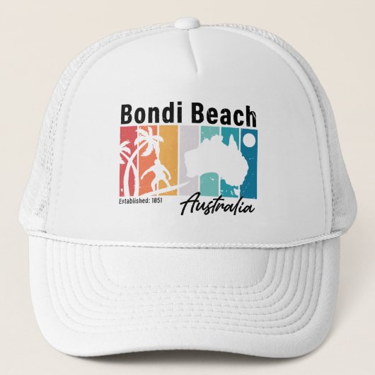 Bondi strand Australië  Retro Souvenirs 80s Trucker Pet (Voorkant)