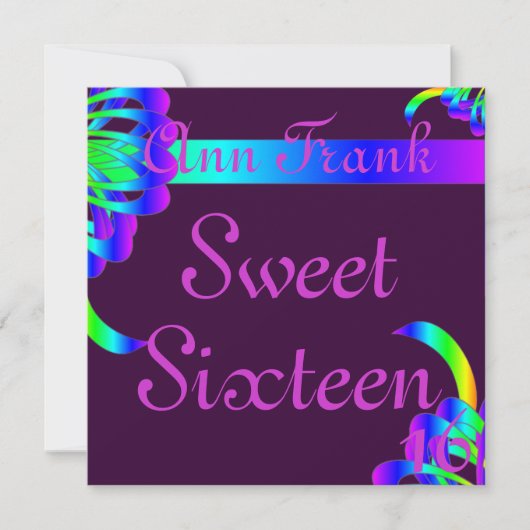 Bondings of Love Sweet Sixtee Invitation-Customize Kaart (Voorkant)