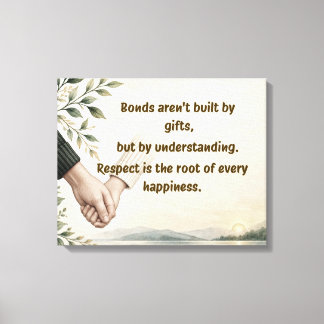 Bonds & Respect Quote Canvasprint | Paar Handen Canvas Afdruk
