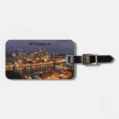 Bondstad Pittsburgh, PA Night City Uitzicht Luggag Bagagelabel (Voorkant horizontaal)