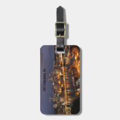 Bondstad Pittsburgh, PA Night City Uitzicht Luggag Bagagelabel (Voorkant verticaal)
