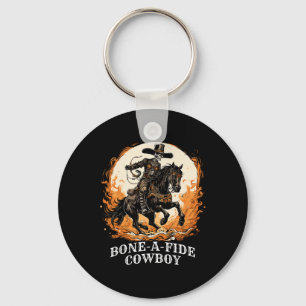 Bone-a-fide Halloween Cowboy Spooky Skeleton Rodeo Sleutelhanger